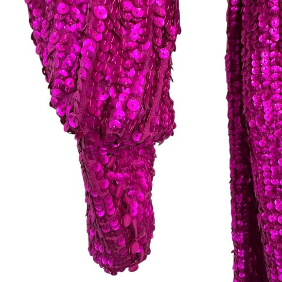 ASOS Edition Sequin Mini Wrap Dress Pink Women’s Size 12 - Picture 6 of 12